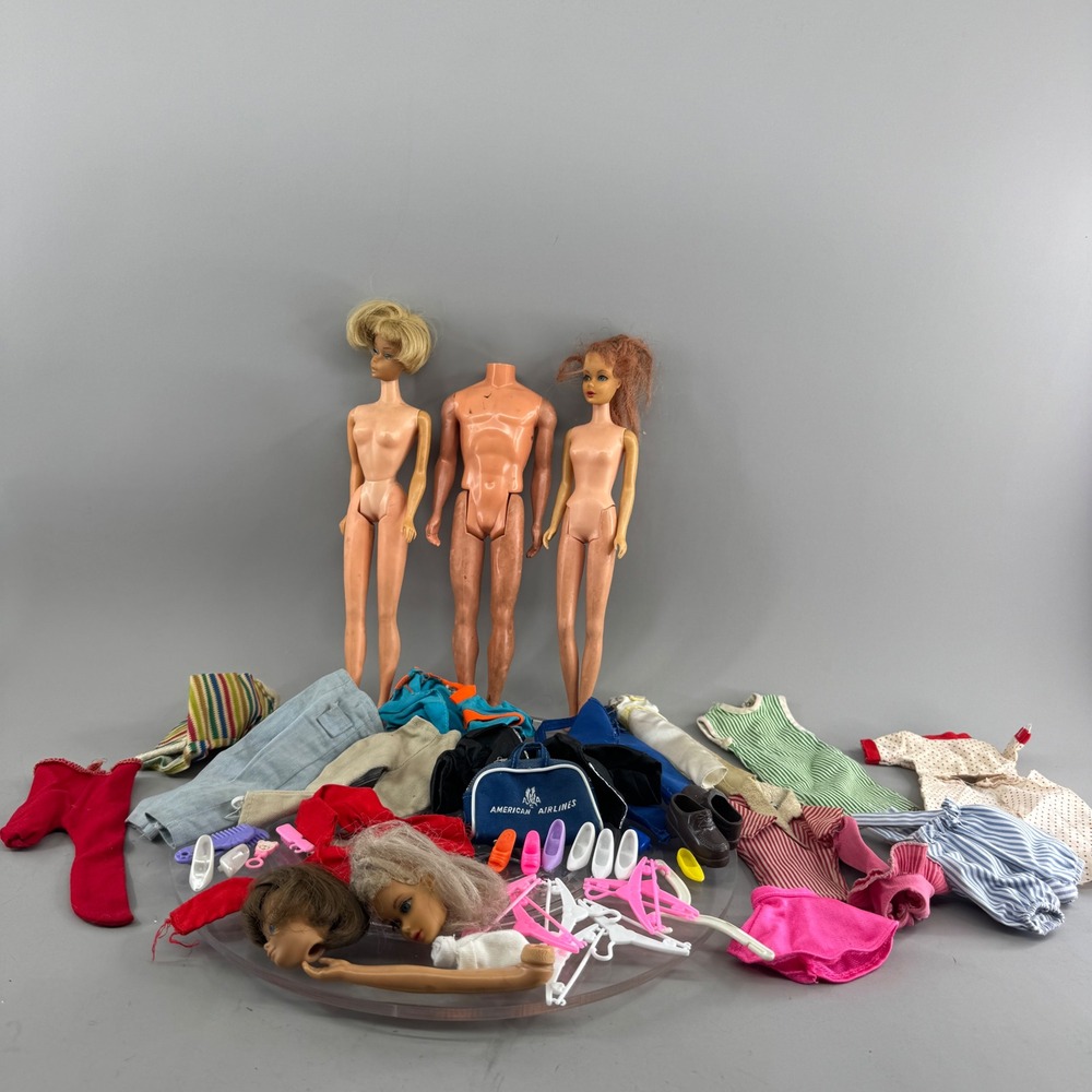 Vintage 60s 70s Mattel Barbie Ken Doll Lot Clothes Accessories American Airlines
